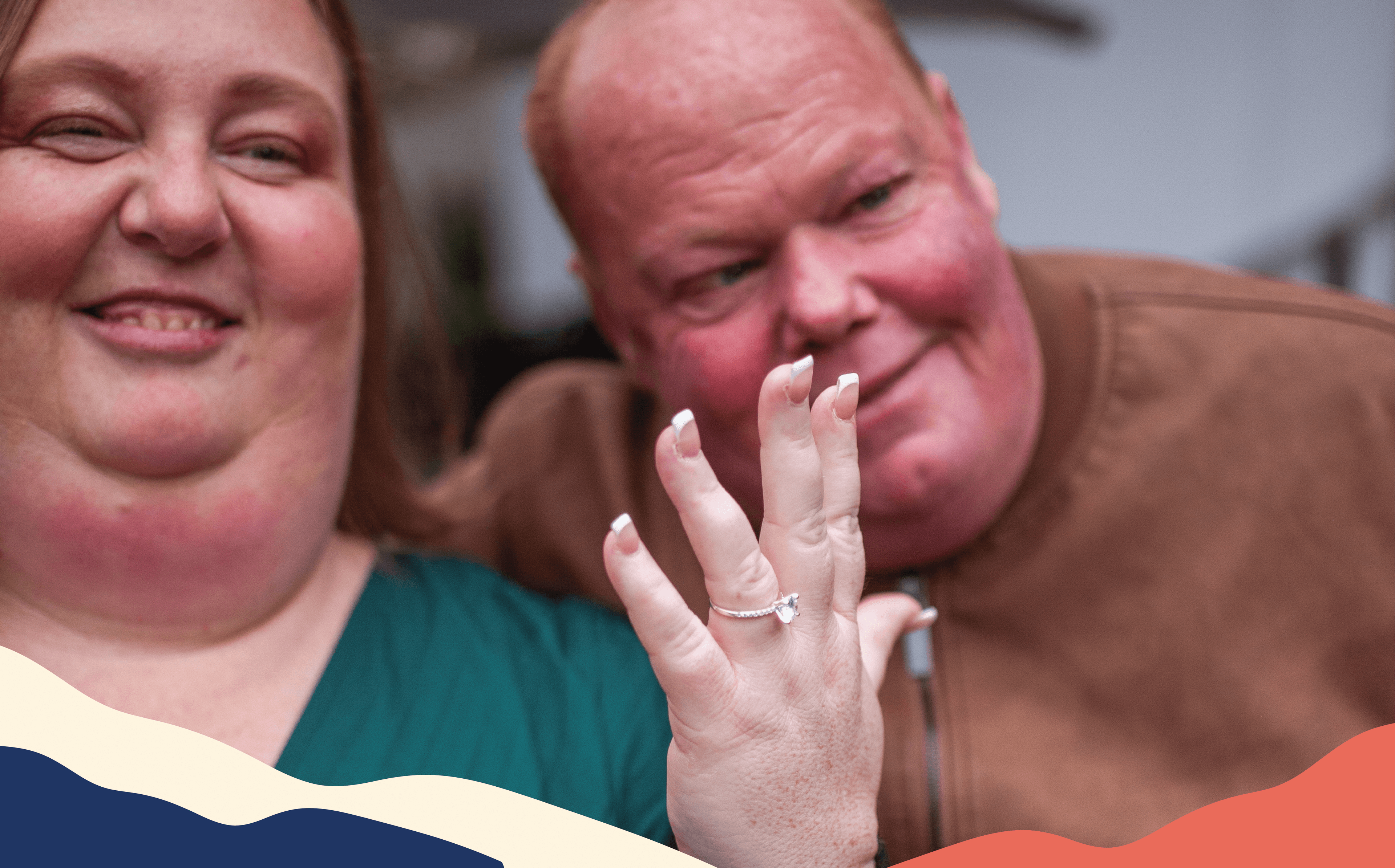 Sarah and Mark on the day of their proposal.