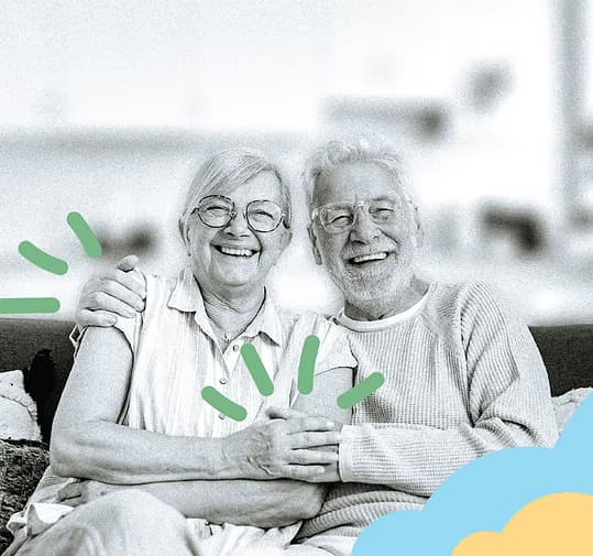 Happy elderly couple