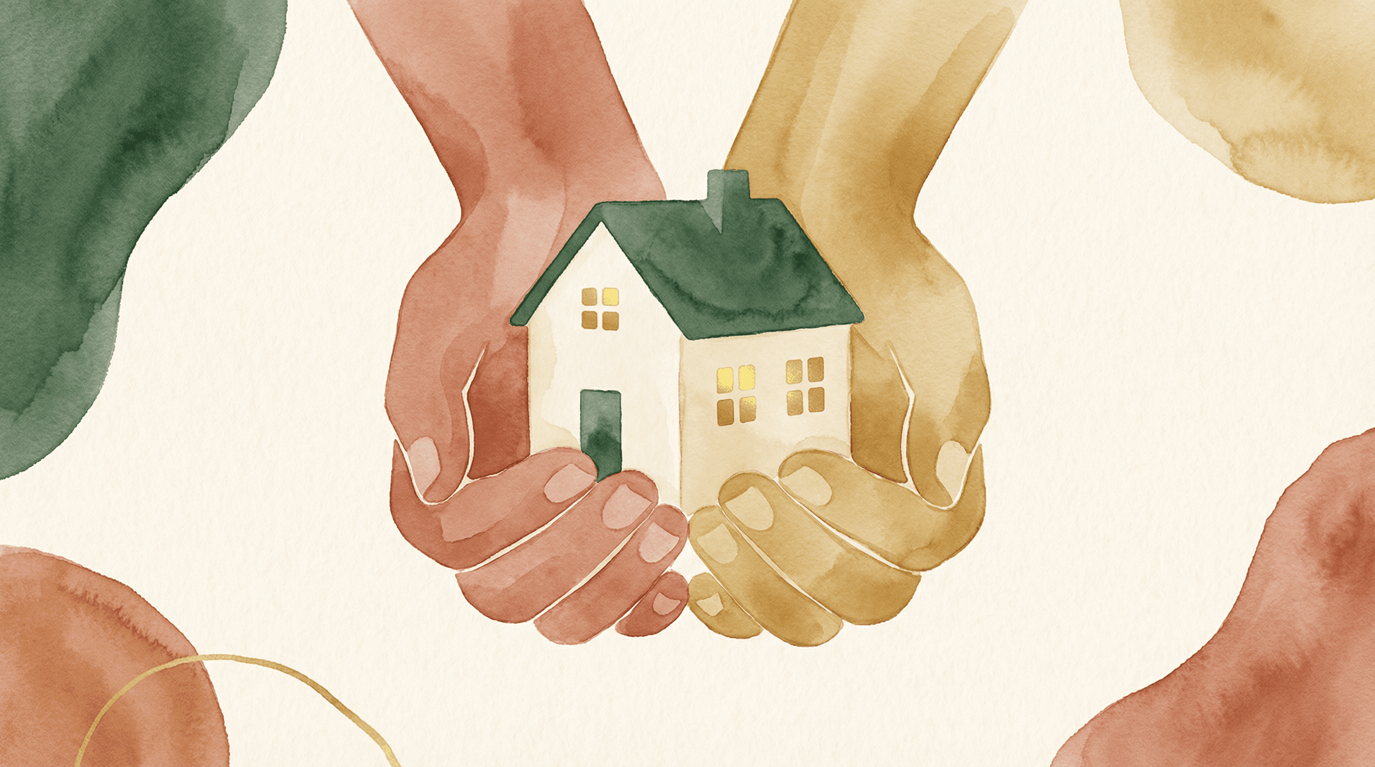 illustration of a house and hands