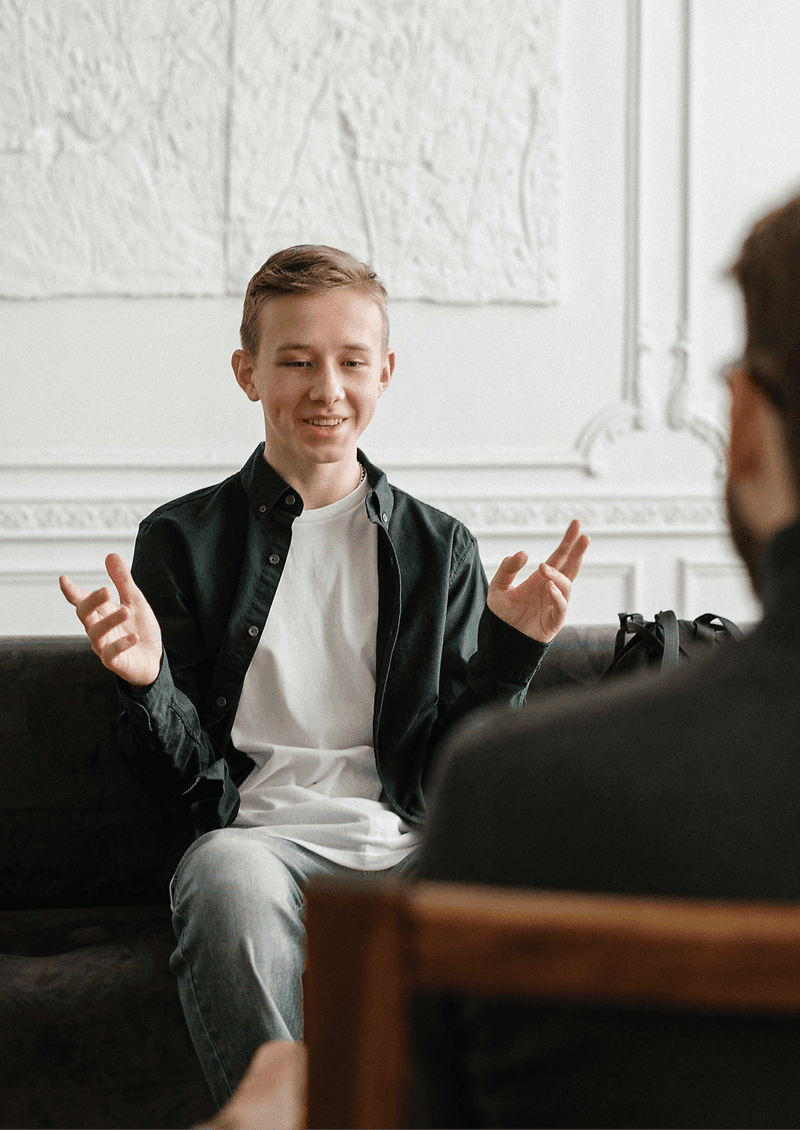 Person in counselling session