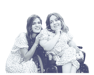 Two women sitting together