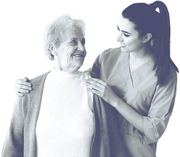 Older person with support worker